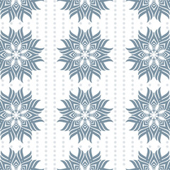 Flourish Mandala Seamless Pattern Design White Background Illustration