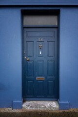 blue door in a wall