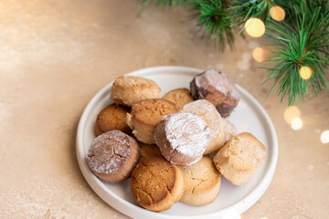 Mantecados, Spanish shortbreads cookies . Typical sweets consumed at Christmas time in Spain.