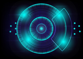 Vector cyber security communication concept with circuit board for the technology background