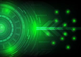 Vector cyber security communication concept with circuit board for the technology background