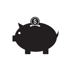 Piggy bank icon, money icon symbol vector.