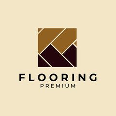 minimalist parquet flooring logo vector design