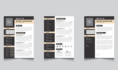 two-page creative professional best cv format resume template  Vector design Business Job Applications