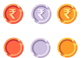 Olden days 3D Gold, Silver and Bronze Coins with transparent background