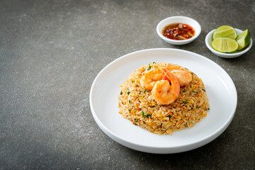 fried shrimps fried rice on plate