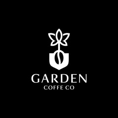 Garden Bar and Caffe Logo Vector Elegant