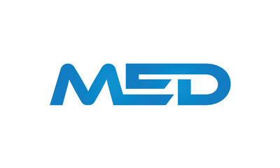 MED letters linked logo design, Letter to letter connection monogram concepts vector alphabet