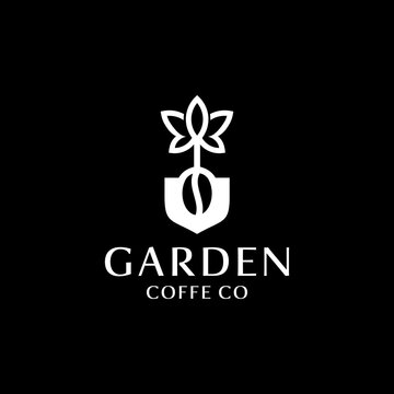 Garden Bar and Caffe Logo Vector Elegant