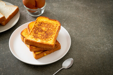 french toast on white plate
