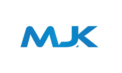 MJK letters linked logo design, Letter to letter connection monogram concepts vector alphabet