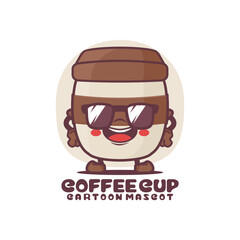 coffee cup cartoon mascot. drink vector illustration