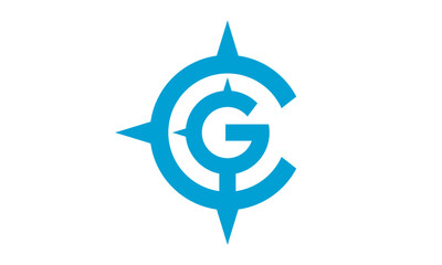 letter CG with compass logo  vector design symbol illustration sign icon design idea