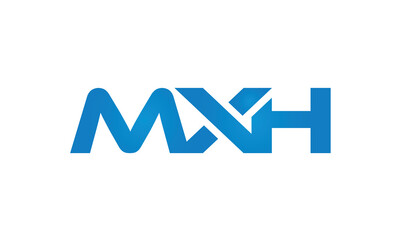 MXH letters linked logo design, Letter to letter connection  monogram concepts vector alphabet
