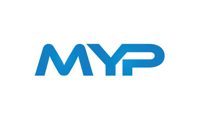 MYP letters linked logo design, Letter to letter connection  monogram concepts vector alphabet