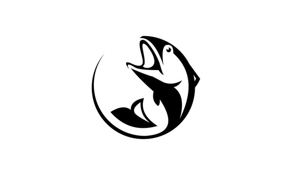 circular fish logo vector design symbol illustration sign icon design idea