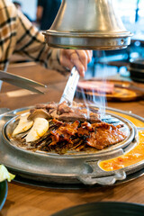 grilled meat in Korean style or Korean BBQ