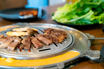 grilled meat in Korean style or Korean BBQ