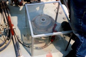 Jakarta, 24 June 2022; Installation of Acrylic transformer mechanical relay cover to prevent faults caused by short circuits due to rain water
