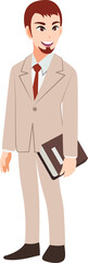 Businessman cartoon character set. Handsome business man in office style smart suit