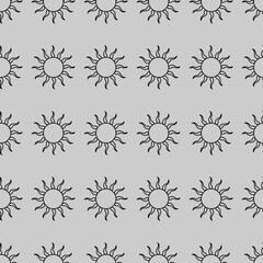 Colorful seamless pattern for background and wallpaper. Modern style abstract texture. vector formats.  Monoline black sun pattern.