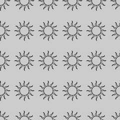 Colorful seamless pattern for background and wallpaper. Modern style abstract texture. vector formats.  Monoline black sun pattern.