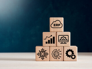 Cloud ERP service business and digital technology concept.