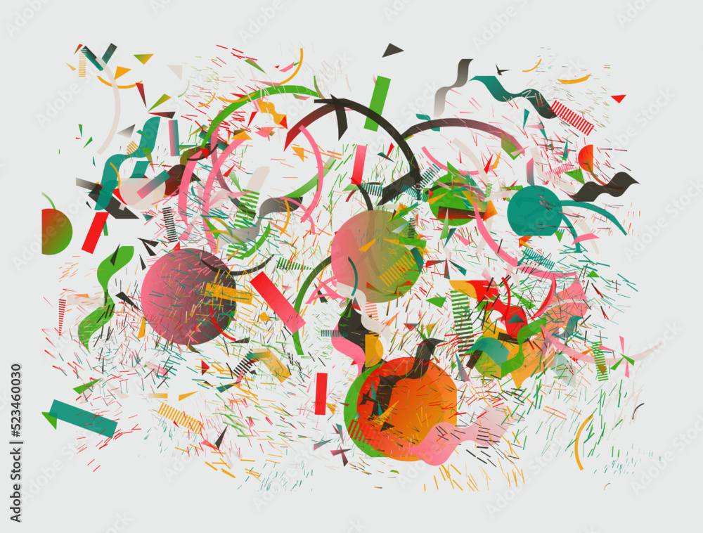 Aufkleber abstract vector graphics made with generative art approach using geometric shapes