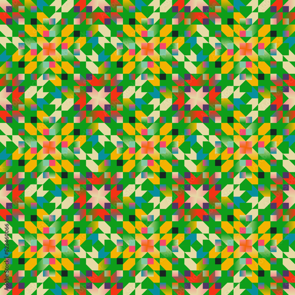 Poster lively trendy abstract seamless pattern graphic with art nouveau motif design elements