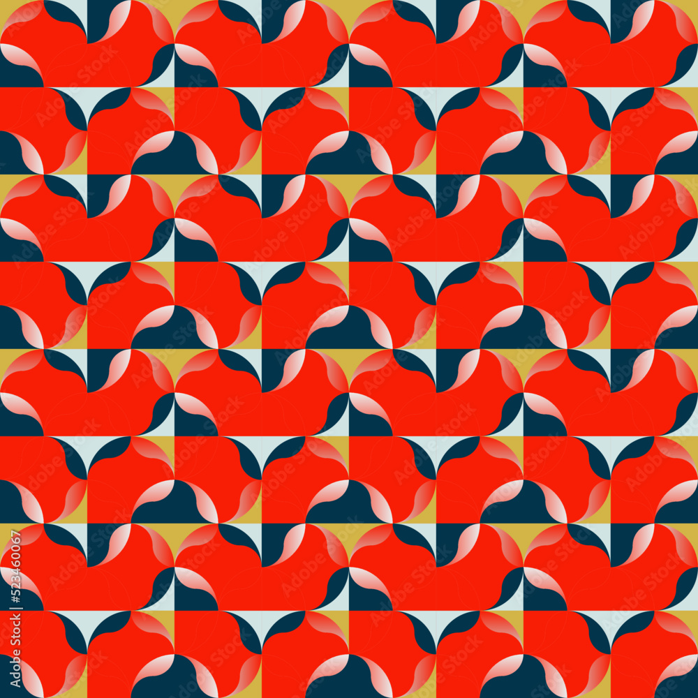 Poster bizarre gradient vector seamless pattern graphics with abstract geometric shapes and geometry forms