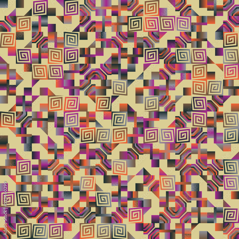 Poster modern geometric art of mosaic pattern made with vector abstract shapes and elements