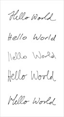 Hello World Vector fonts, Handwritten calligraphy 