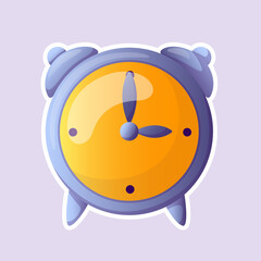 clock, alarm clock icon for game interface in cartoon style