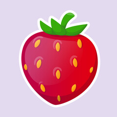 Strawberry icon for game interface in cartoon style