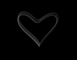 heart shape of realistic smoke on dark background ep05