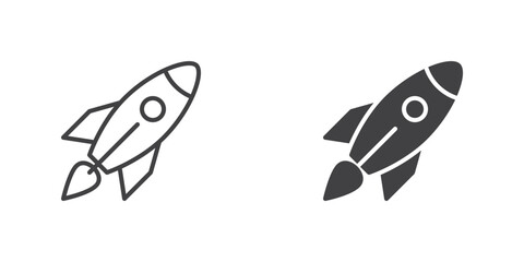 Fototapeta premium Rocket launch icon
