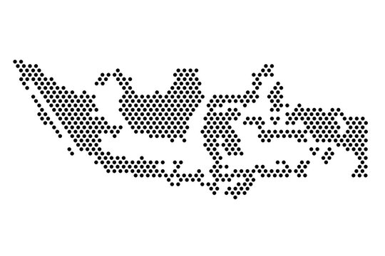 Simple Vector  Map Indonesia from black dot formation, Isolated on White