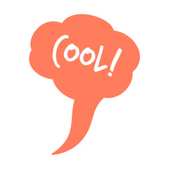 Online Cool chat comment. Cartoon dialogue and speech bubbles with word inside. Can be used for communication, talk on internet, conversation, discussion concept