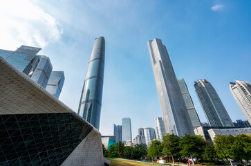 Obraz premium Street view of Guangzhou Zhujiang New Town Financial Center