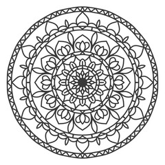 Decorative circle ornament mandala in Diwali style.