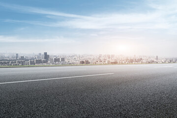 Fototapeta premium The Way Forward and Financial District Buildings