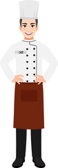 Naklejka premium Professional Chef working character design clipart