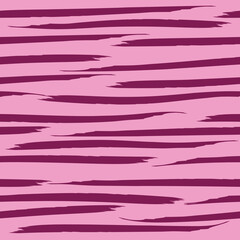Pink hand drawn striped seamless pattern