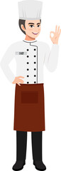 Professional Chef working character design clipart