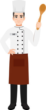 Professional Chef Working Character Design Clipart