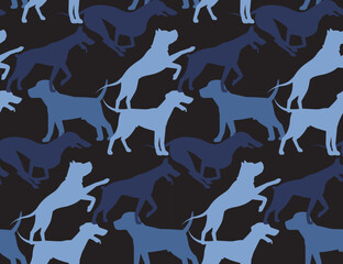 Seamless dog camouflage pattern for fabrics, textiles, packaging and wallpaper. Vector illustration.