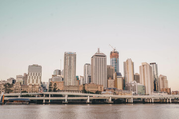 brisbane cityscape during the sunset