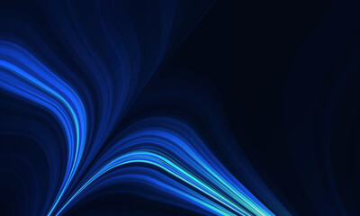 Abstract modern dark blue background with flowing movement lines. Vector illustration