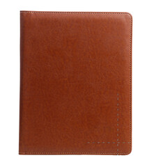 Isolated Leather agenda, organizer photo on transparent background	