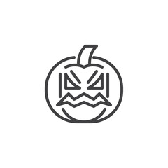 Halloween pumpkin line icon